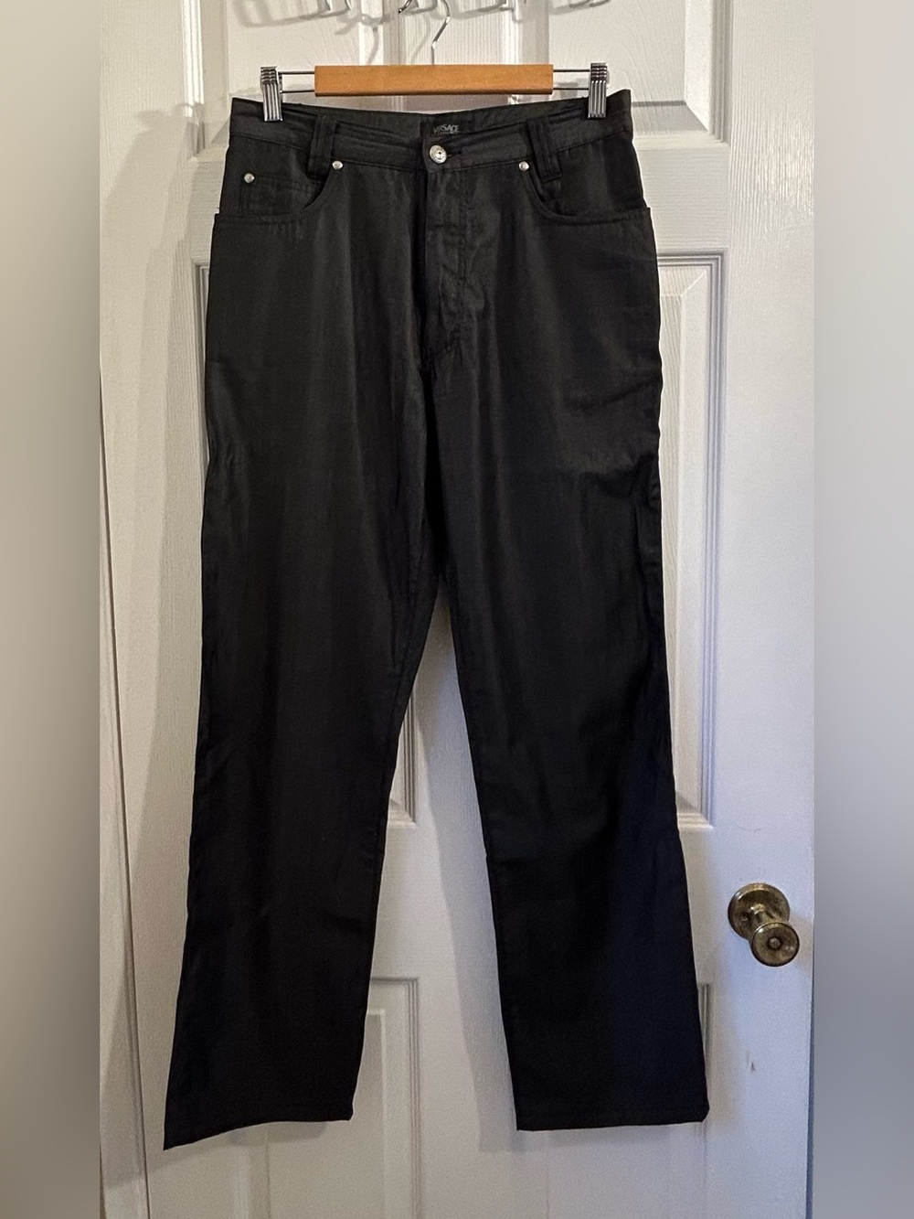 Versace Men’s Black Chinos - Straight Leg Size 32 Vintage